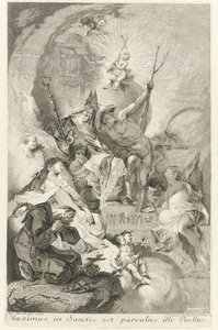 Het Christuskind também Salvator Mundi conheceu verscheidene heiligen em paus Clemens XIII O maior entre os santos é aquele garotinho (título no objeto) de Johann Beheim