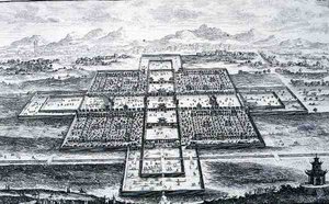 Perspectiva do Palácio Imperial, Pequim, China, de 