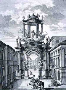 Arco Triunfal, Viena, de "Entwurf einer historischen Architektur", gravado por Johann Adam Delsenbach (1687-1765) 1721 (gravura)