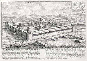 Palácio de Diocleciano (245-313), Split, Iugoslávia, de &39;Projeto de uma arquitetura histórica&39;, 1721 de Johann Bernhard Fischer von Erlach