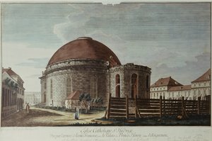 St. Hedwig, Catedral, Berlim (gravura colorida à mão) de Johann Carl Wilhelm Rosenberg