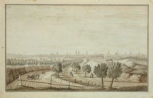 Vista, de, a, Hallesch, portão de Johann Carl Wilhelm Rosenberg