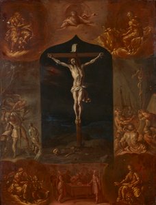 Jesus crucificado e sete cenas bíblicas de Johann Carl von Reslfeld
