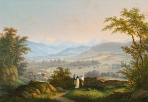 Arredores das ruínas de Habsburgo de Johann Caspar Rahn