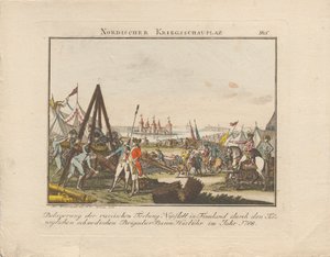 Cerco da fortaleza russa Nyslott na Finlândia, 1788. de Johann Caspar Weinrauch