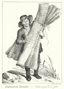 Vendedor de tapetes (gravura) de Johann Christian (after) Brand