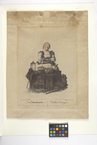 Schneckenweib Or Vendeuse Des Escargots (Snail Vendor) (gravura à mão) de Johann Christian (after) Brand