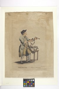 Wälsche Würste Kauft - Salame Italiani (gravura colorida à mão) de Johann Christian (after) Brand