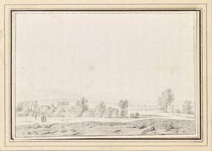Paisagem com aldeia de Johann Christian Brand