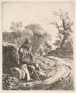 Um velhote sentado à beira da estrada, 1818.