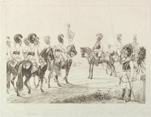 Cuirassiers austríacos, início do século XIX.