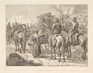 Cossacos Escoltando o Regimento Cassone, 1815. de Johann Christian Erhard