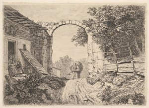 Rapariga com uma carga de feno, Fora de Thorbogen, 1817. de Johann Christian Erhard