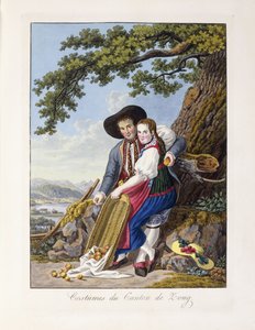 Trajes do Cantão de Zoug, 1819 de Johann Christian Reinhardt