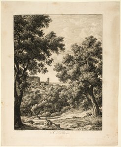 A Tivoli, de prospectos gravados pitorescos da Itália de Johann Christian Reinhart