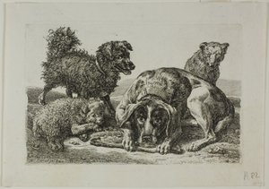 Quatro Cães, de Die Zweite Thier Folge de Johann Christian Reinhart