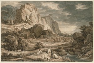 Paisagem heroica com Prometeu de Johann Christian Reinhart