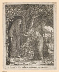 Ilustração para a balada de A.G. Bürger «Irmão Graurock e a peregrina» de Johann Christian Reinhart