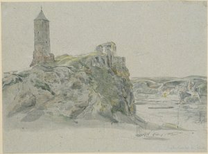 Ruínas do castelo de Giebichenstein perto de Halle an der Saale de Johann Christian Reinhart