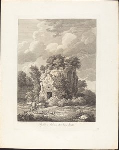 Sepulcro na cidade etrusca de Falerium destruído de Johann Christian Reinhart