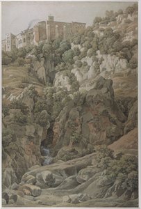 O convento beneditino de Santa Escolástica, perto de Subiaco, nas montanhas de Sabine, 1797.