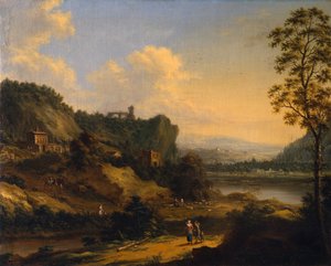 Uma paisagem fluvial (óleo sobre tela)