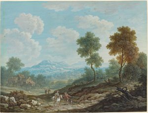 Viajantes em Broad Valley, c. 1750.