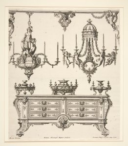 Folha de Commodes et Lustres de Johann Christoph Hafner