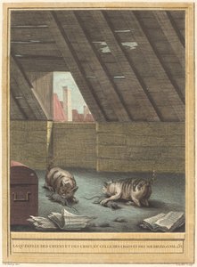 A Briga de Gatos e Cachorros, e a de Gatos e Ratos de Johann Christoph Teucher after Jean Baptiste Oudry