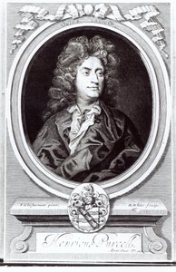 Retrato de Henry Purcell (1659-95), compositor inglês, gravado por R. White, 1695