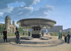 O prato de granito no Lustgarten de Berlim, 1831