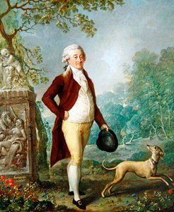 Um Retrato de um Cavalheiro com o seu Cão (óleo sobre tela)