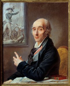 Retrato de Pierre Francois Charles Augereau (1757-1816) marechal da França, Duque de Castiglione Desenhando a pintura de Thevenin. Pintura de Johannet Heinsius (1740-1812)