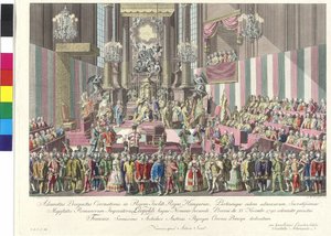 Coroação do imperador Leopoldo II ao rei da Hungria em Bratislava, em 15 de novembro de 1790 (gravura em cobre)