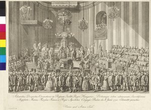 Coroação da imperatriz Maria Teresa a Rainha da Hungria em 10 de junho de 1792 em Budapeste
