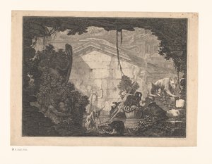 Capricismo arquitectónico com figuras de Johann Ferdinand Hetzendorff von Hohenberg