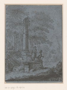 Paisagem com ruínas e duas figuras de Johann Friedrich Alexander Thiele