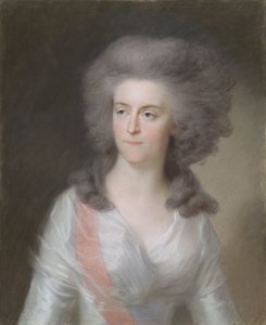 Frederika Sophia Wilhelmina (Wilhelmina; 1751-1820), princesa da Prússia. Esposa do Príncipe Guilherme V de Johann Friedrich August Tischbein