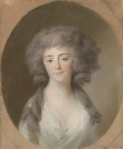 Louisa Isabella Alexandrina Augusta von Kirchberg (1772-1827). Esposa de Frederico Guilherme, Príncipe de Nassau-Weilburg e cunhada de Augusta Maria Carolina de Nassau-Weilburg de Johann Friedrich August Tischbein
