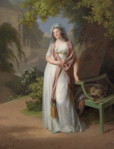 Retrato de Margravine Luise von Anhalt-Dessau (Anhalt Dessau) (1750-1811) (Louise de Brandenburg Schwedt) par Tischbein, Johann Friedrich August (1750-1812). Óleo sobre tela, tamanho : 94x72 de Johann Friedrich August Tischbein