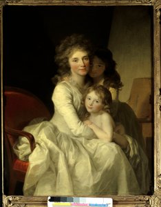 Sophie Muller e suas duas filhas Pintura de Johann Friedrich August Tischbein (1750-1812) 1792 em Paris, Museu de Artes Decorativas