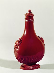 Garrafa de Peregrino, Meissen, c.1710 grés vermelho