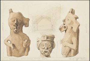 Uma coleção de obras de arte originais de Waldeck sobre a Mesoamérica, Caixa 3 de 22 de Johann Friedrich Maximilian von Waldeck