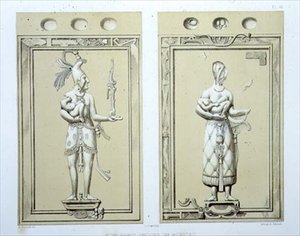 Placa 40 de "Ancient Monuments of Mexico", gravada pelo artista de Johann Friedrich Maximilian von Waldeck
