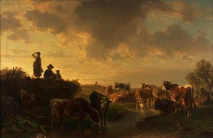Noite no pasto de Johann Friedrich Voltz