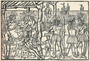 A Primeira Representação do Povo do Novo Mundo, 1505, 1912 de Johann Froschauer