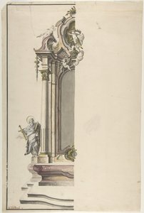Projeto para Altar Edicular com São Paulo à Esquerda, meados do século XVIII. de Johann Georg Dirr
