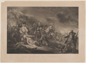 A Batalha de Bunkershill. J. Trumbull p. de Johann Georg Nordheim