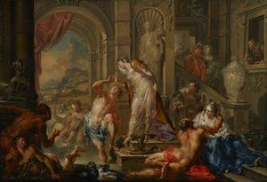 Os Prazeres das Estações: Verão, c.1730 (óleo sobre cobre) de Johann Georg Platzer