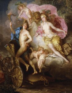 O triunfo de Vênus e Cupido com a carruagem de Cupido,